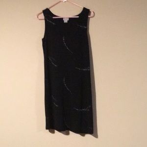 Ann Taylor black dress with embroidered design size small